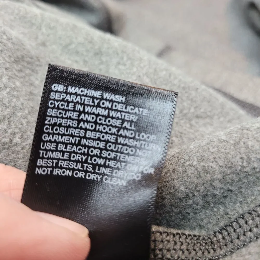 The North Face, Gray 1/4‎ Zip Pullover, Sheep Logo on Back, Size M
